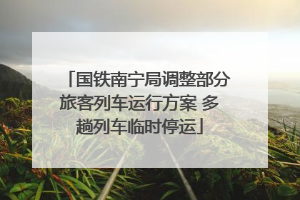 国铁南宁局调整部分旅客列车运行方案 多趟列车临时停运
