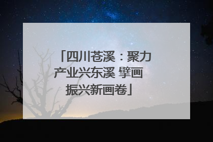 四川苍溪：聚力产业兴东溪 擘画振兴新画卷