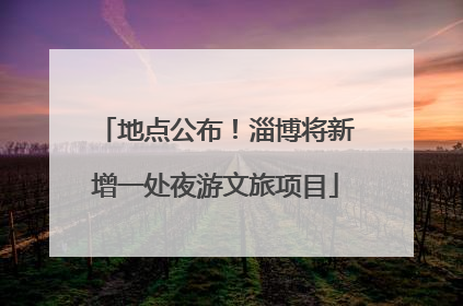 地点公布！淄博将新增一处夜游文旅项目