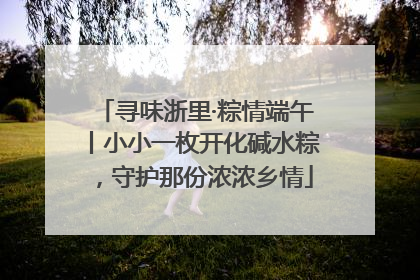 寻味浙里·粽情端午丨小小一枚开化碱水粽，守护那份浓浓乡情