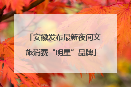安徽发布最新夜间文旅消费“明星”品牌