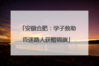 安徽合肥：学子救助昏迷路人获赠锦旗