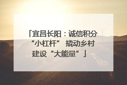 宜昌长阳：诚信积分“小杠杆” 撬动乡村建设“大能量”