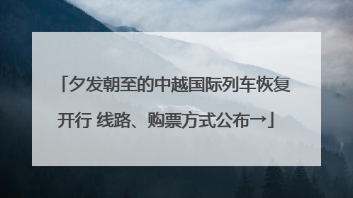 夕发朝至的中越国际列车恢复开行 线路、购票方式公布→
