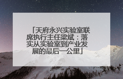 天府永兴实验室联席执行主任梁斌：落实从实验室到产业发展的最后一公里