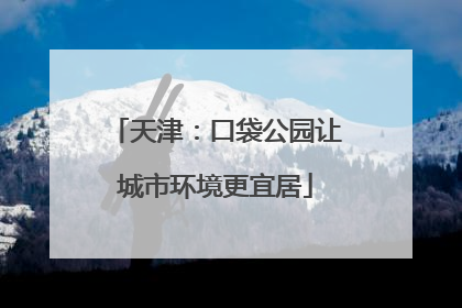 天津：口袋公园让城市环境更宜居