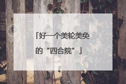 好一个美轮美奂的“四合院”