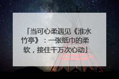 当可心柔遇见《淮水竹亭》：一张纸巾的柔软，接住千万次心动