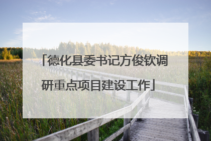 德化县委书记方俊钦调研重点项目建设工作