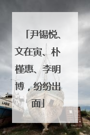 尹锡悦、文在寅、朴槿惠、李明博，纷纷出面