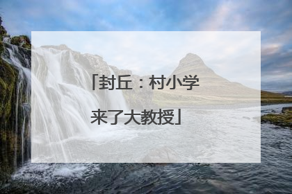 封丘：村小学来了大教授