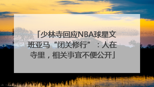 少林寺回应NBA球星文班亚马“闭关修行”：人在寺里，相关事宜不便公开