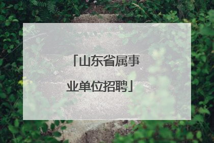 山东省属事业单位招聘