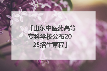 山东中医药高等专科学校公布2025招生章程