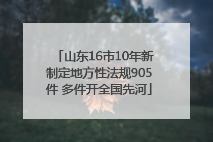 山东16市10年新制定地方性法规905件 多件开全国先河