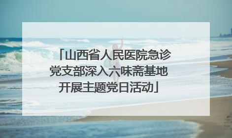 山西省人民医院急诊党支部深入六味斋基地开展主题党日活动
