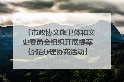 市政协文旅卫体和文史委员会组织开展提案督促办理协商活动