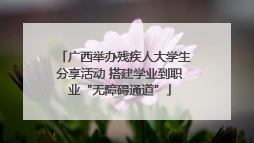 广西举办残疾人大学生分享活动 搭建学业到职业“无障碍通道”