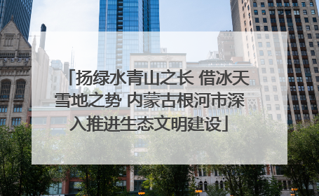 扬绿水青山之长 借冰天雪地之势 内蒙古根河市深入推进生态文明建设