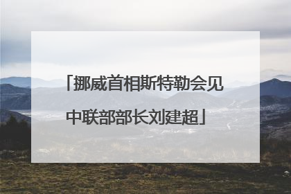 挪威首相斯特勒会见中联部部长刘建超