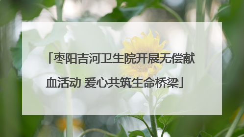 枣阳吉河卫生院开展无偿献血活动 爱心共筑生命桥梁