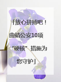放心拼搏吧！曲靖公安10项“硬核”措施为您守护