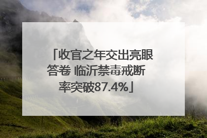 收官之年交出亮眼答卷 临沂禁毒戒断率突破87.4%