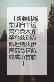 新疆机场集团自主运营乌鲁木齐至乌兹别克斯坦纳沃伊国际货运航线成功首航