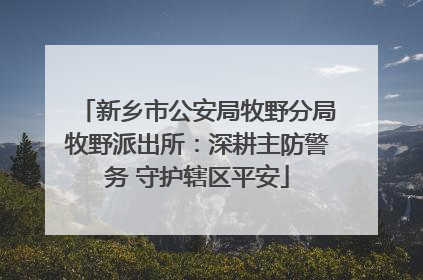新乡市公安局牧野分局牧野派出所：深耕主防警务 守护辖区平安