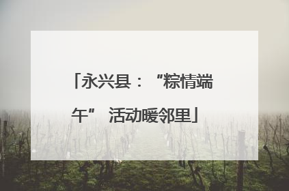 永兴县：“粽情端午” 活动暖邻里
