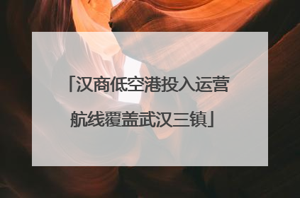 汉商低空港投入运营 航线覆盖武汉三镇