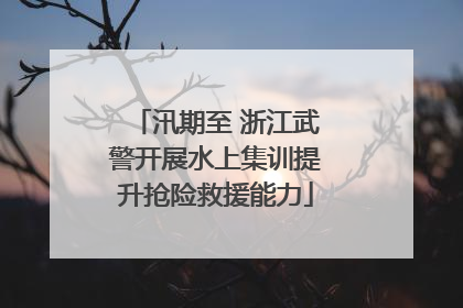 汛期至 浙江武警开展水上集训提升抢险救援能力
