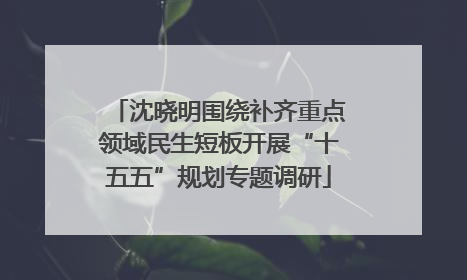沈晓明围绕补齐重点领域民生短板开展“十五五”规划专题调研