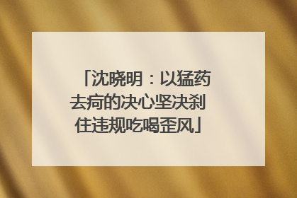 沈晓明：以猛药去疴的决心坚决刹住违规吃喝歪风
