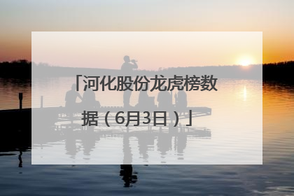 河化股份龙虎榜数据（6月3日）