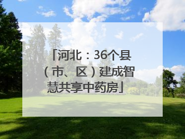 河北：36个县（市、区）建成智慧共享中药房