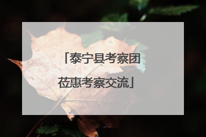 泰宁县考察团莅惠考察交流