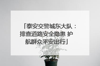泰安交警城东大队：排查道路安全隐患 护航群众平安出行