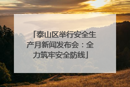 泰山区举行安全生产月新闻发布会：全力筑牢安全防线