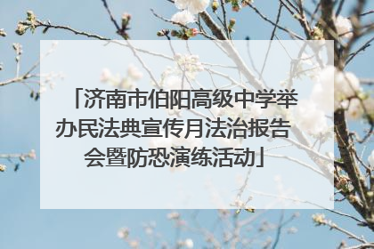 济南市伯阳高级中学举办民法典宣传月法治报告会暨防恐演练活动