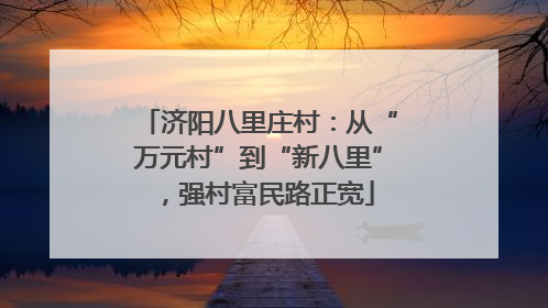 济阳八里庄村：从“万元村”到“新八里”，强村富民路正宽