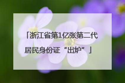 浙江省第1亿张第二代居民身份证“出炉”