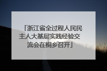 浙江省全过程人民民主人大基层实践经验交流会在桐乡召开