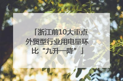 浙江前10大重点外贸型行业用电量环比“九升一降”