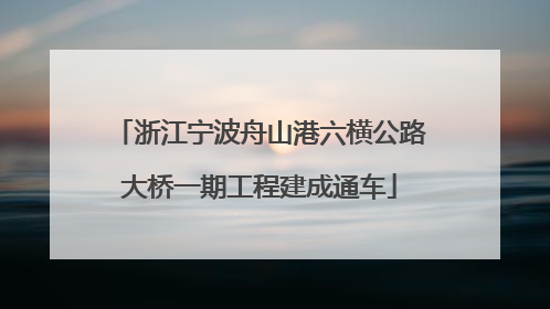 浙江宁波舟山港六横公路大桥一期工程建成通车