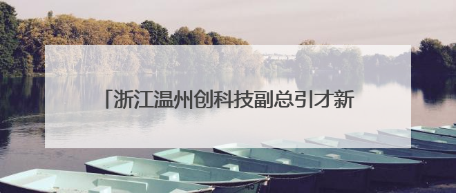 浙江温州创科技副总引才新机制 塑民企发展新优势