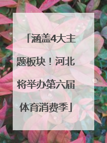 涵盖4大主题板块！河北将举办第六届体育消费季