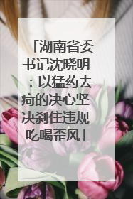 湖南省委书记沈晓明：以猛药去疴的决心坚决刹住违规吃喝歪风