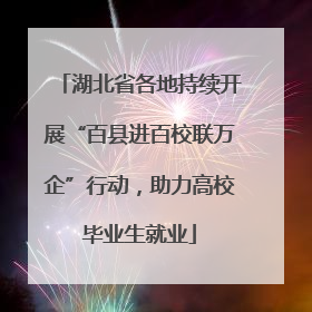 湖北省各地持续开展“百县进百校联万企”行动，助力高校毕业生就业