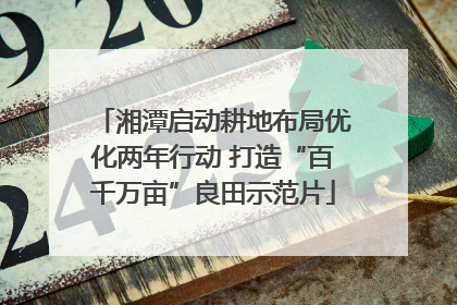 湘潭启动耕地布局优化两年行动 打造“百千万亩”良田示范片